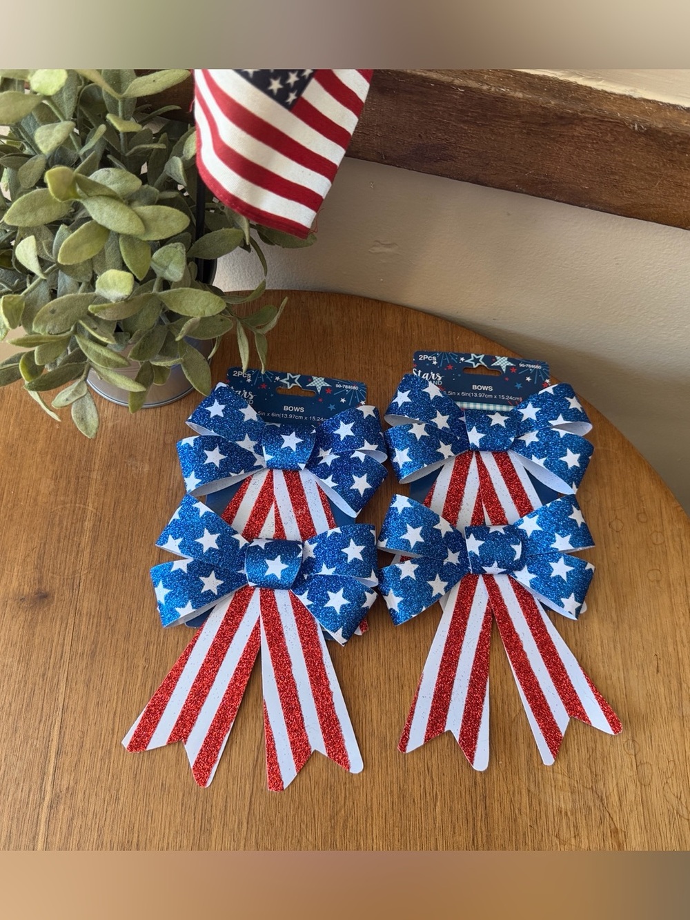 Patriotic Star-Spangled Bows - Red, White & Blue